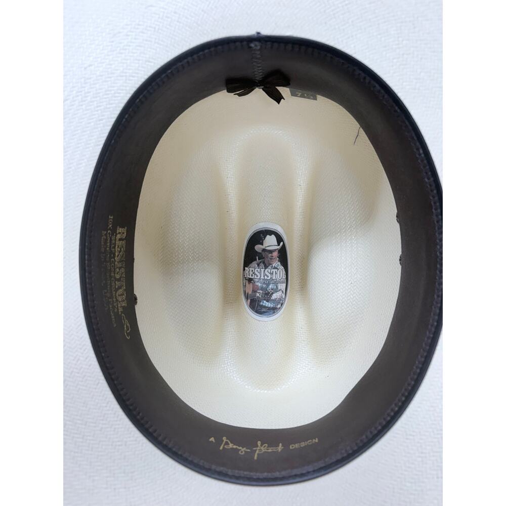 Resistol George Strait 10X Shantung Panama Straw Cowboy Hat 7 1/2 With Box - Picture 8 of 11